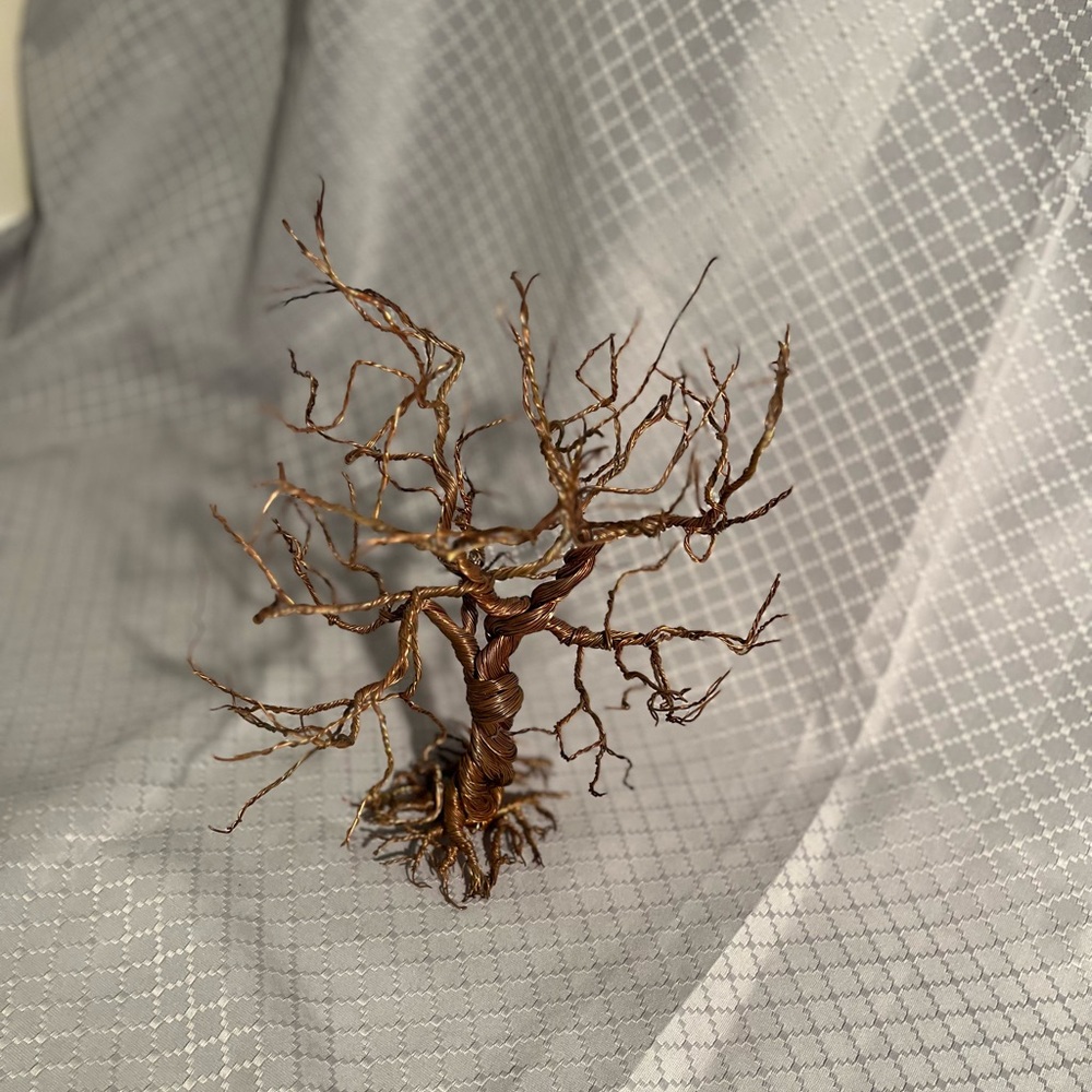 Handcrafted Copper Wire Tree Sculpture